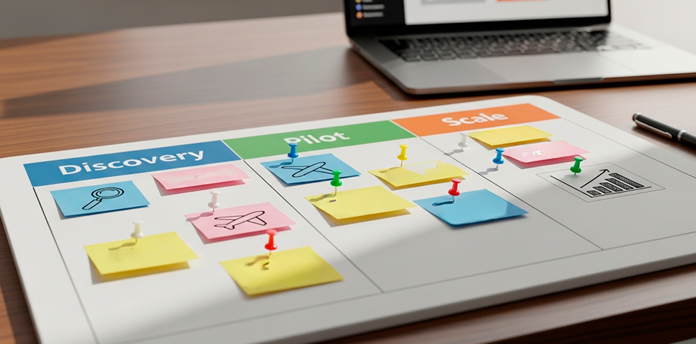 Imagem de um quadro Kanban